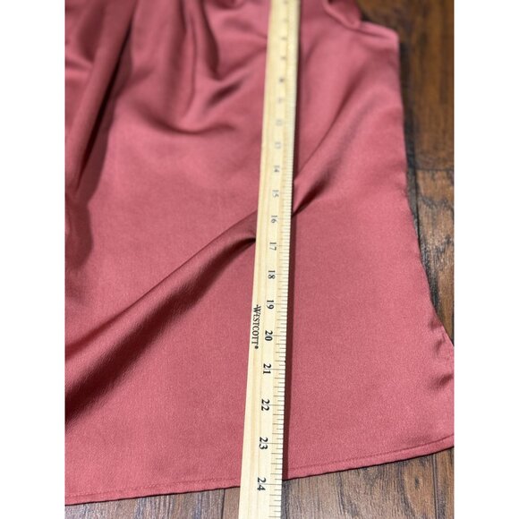 Liz Claiborne CAREER Womens Cap Sleeve Pleated Blouse Silky Shine Pink S Preppy - Picture 9 of 10